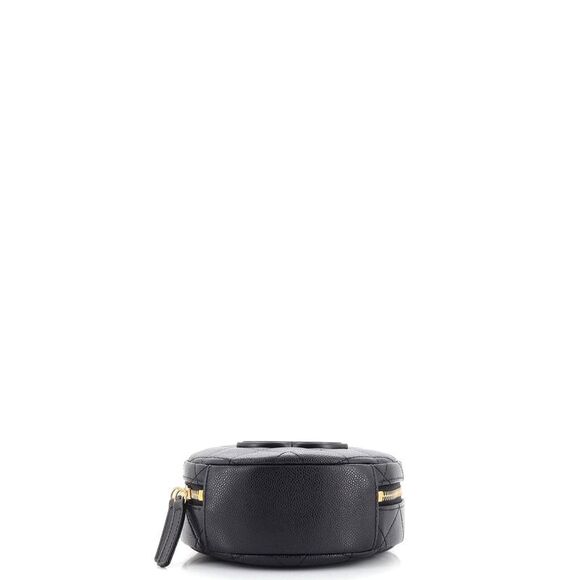 Chanel Round Vanity With Chain Quilted Caviar Small Black - Picture 4 of 7